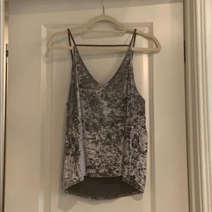 Gray velvet tank